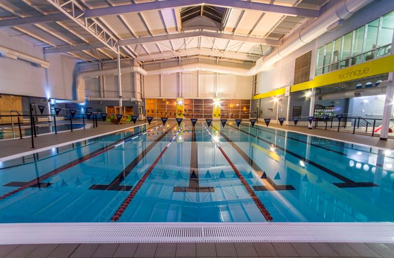 the swimming pool is in the north of the