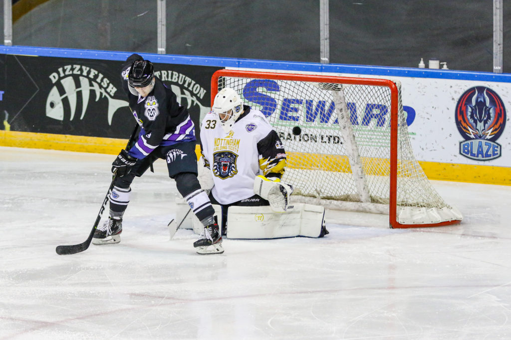 Ben Lake scores for manchester storm photo by mark ferriss all sports photography