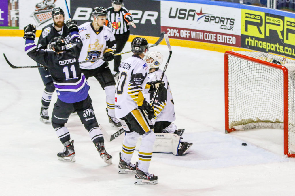 cameron critchlow scores for manchester storm photo by Mark Ferriss all sports photography